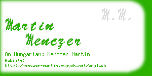 martin menczer business card